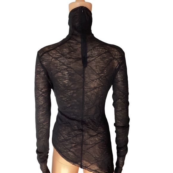 EUC Punk Rave Long Sleeve Sheer High Neck Cutout Blouse - Picture 6 of 9